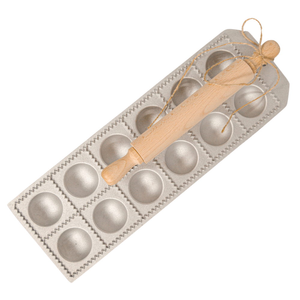 Artisan Tool 12Piece Ravioli Mold with Roller Della Terra Pasta